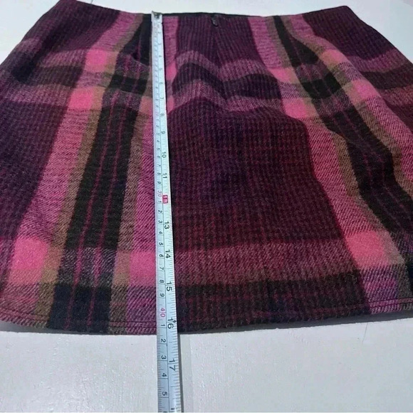 Gap wool mini skirt fall a- line front zippers womens size 2 red gold black - Picture 5 of 5